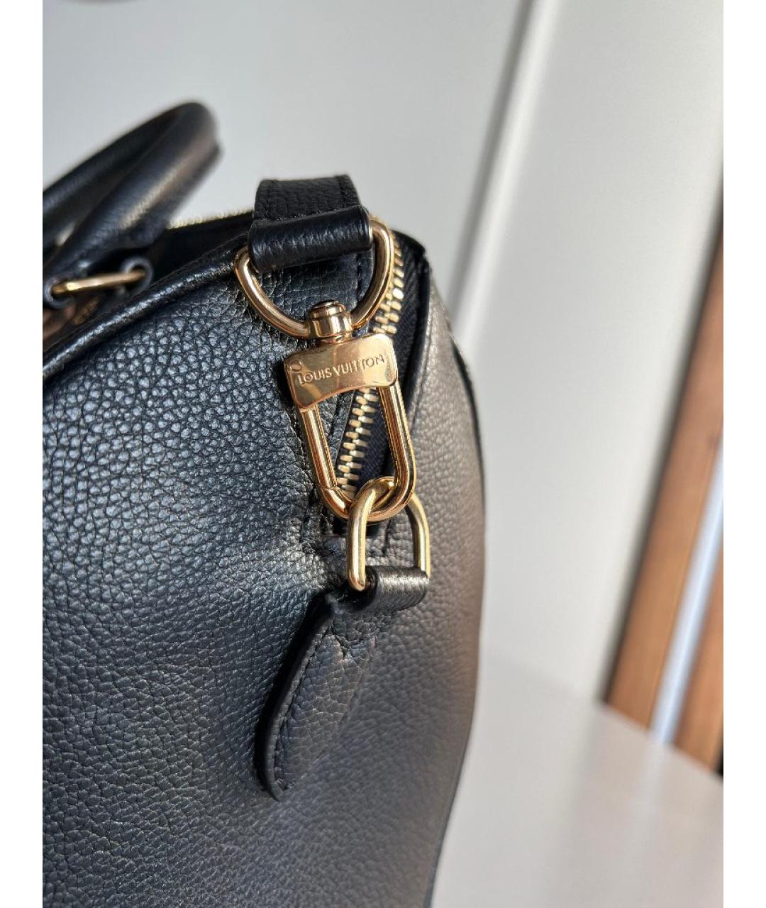 LOUIS VUITTON Черная кожаная сумка с короткими ручками, фото 8
