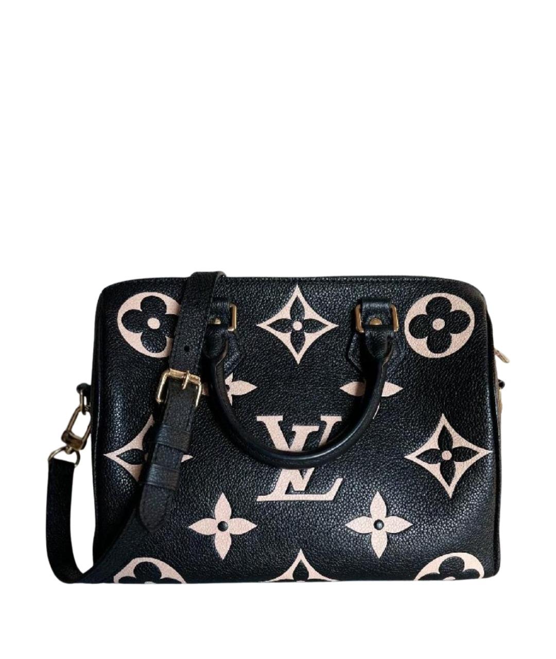 LOUIS VUITTON Черная кожаная сумка с короткими ручками, фото 1
