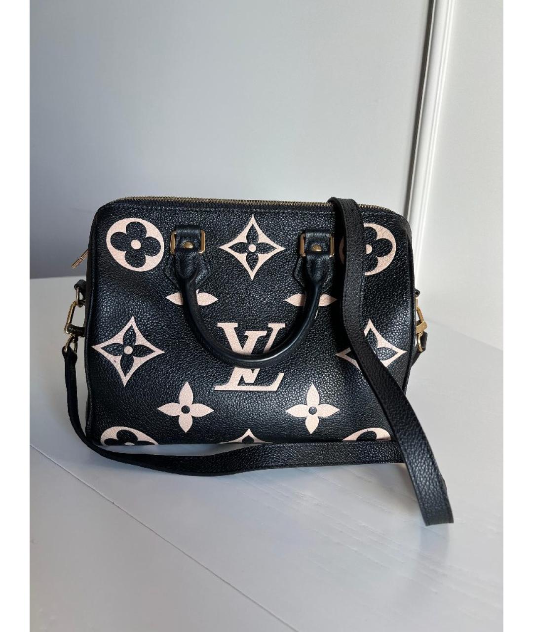 LOUIS VUITTON Черная кожаная сумка с короткими ручками, фото 3