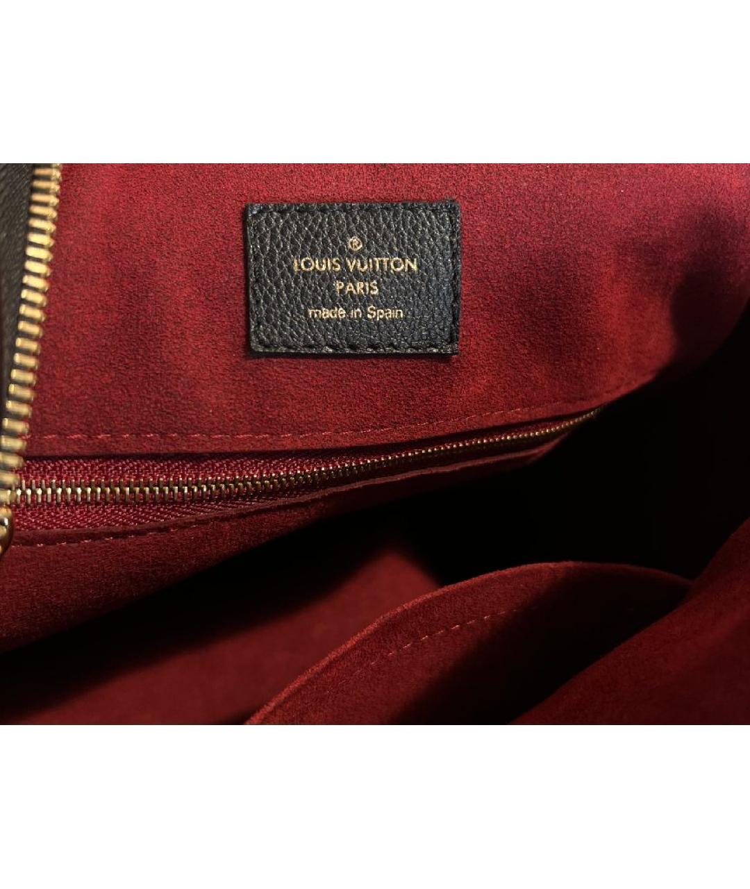 LOUIS VUITTON Черная кожаная сумка с короткими ручками, фото 6