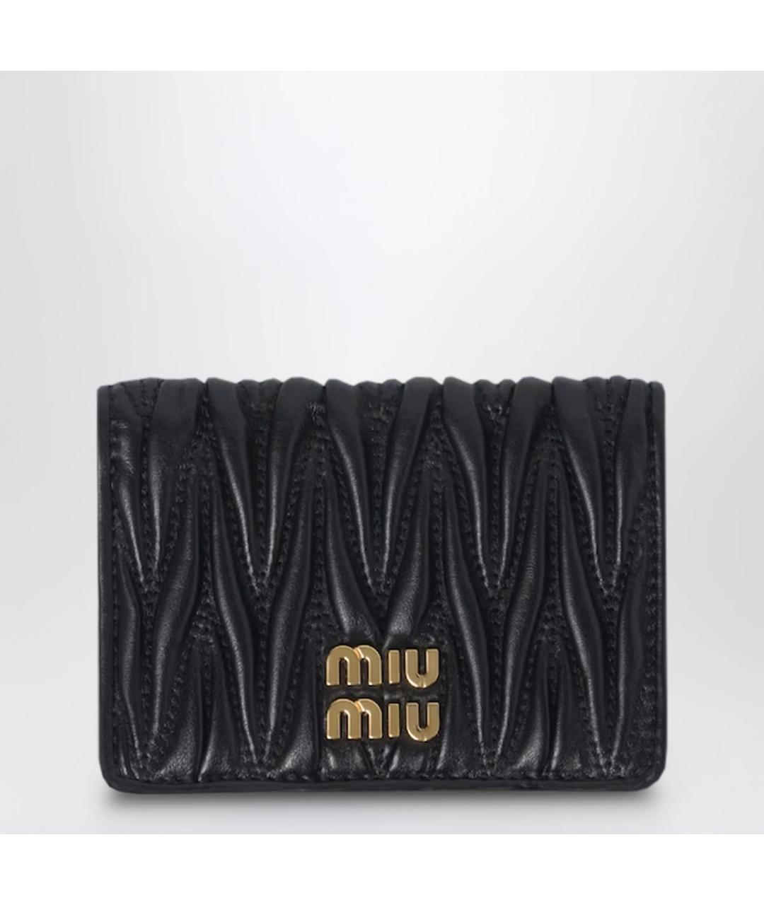 MIU MIU Черный кожаный кардхолдер, фото 3