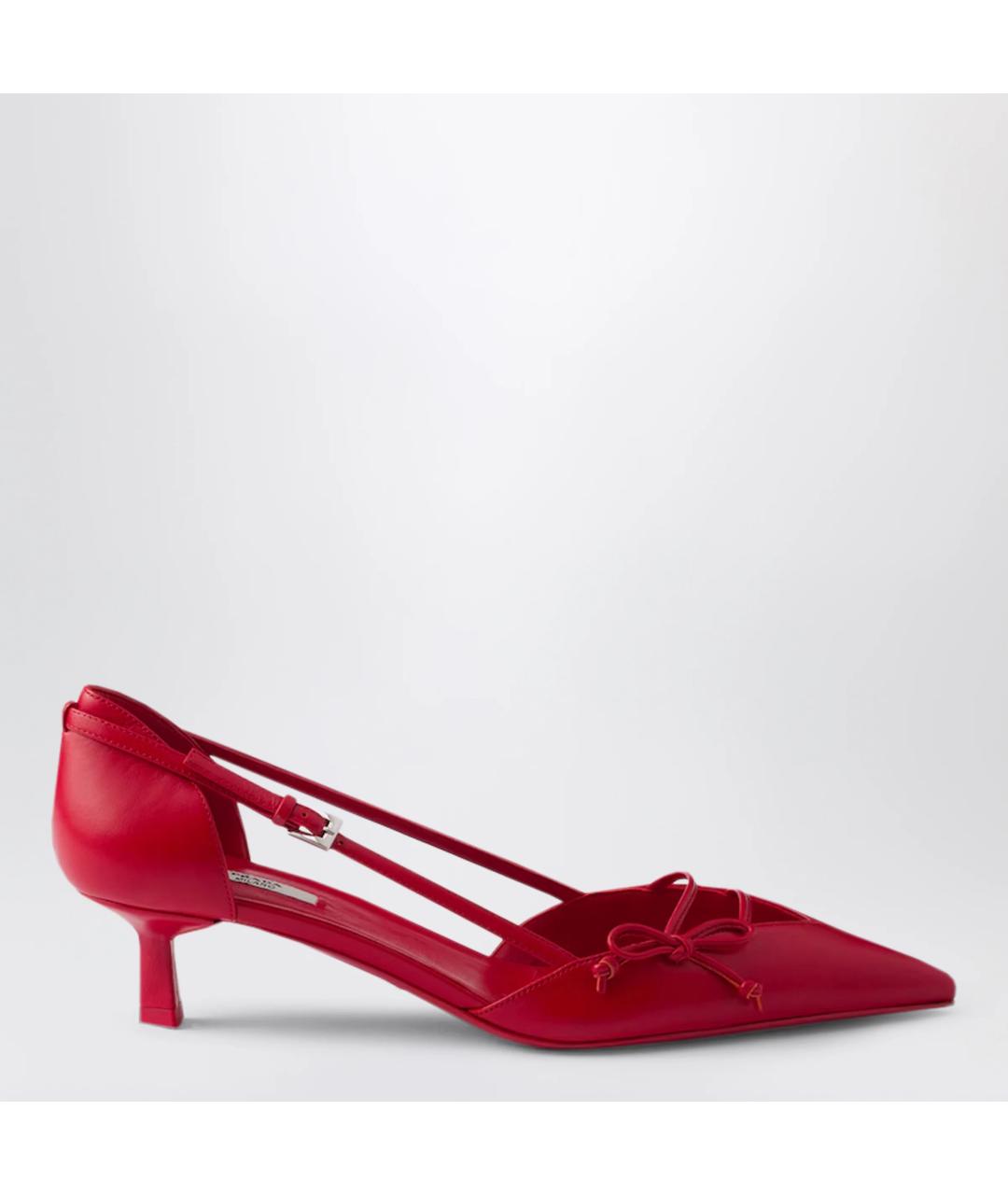 PRADA Красные кожаные туфли, фото 2