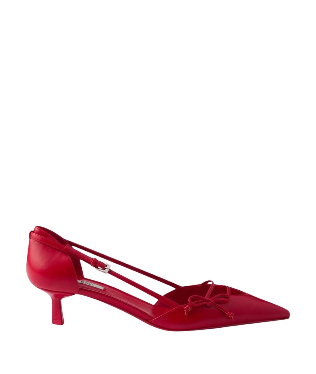 PRADA Красные кожаные туфли, фото 3