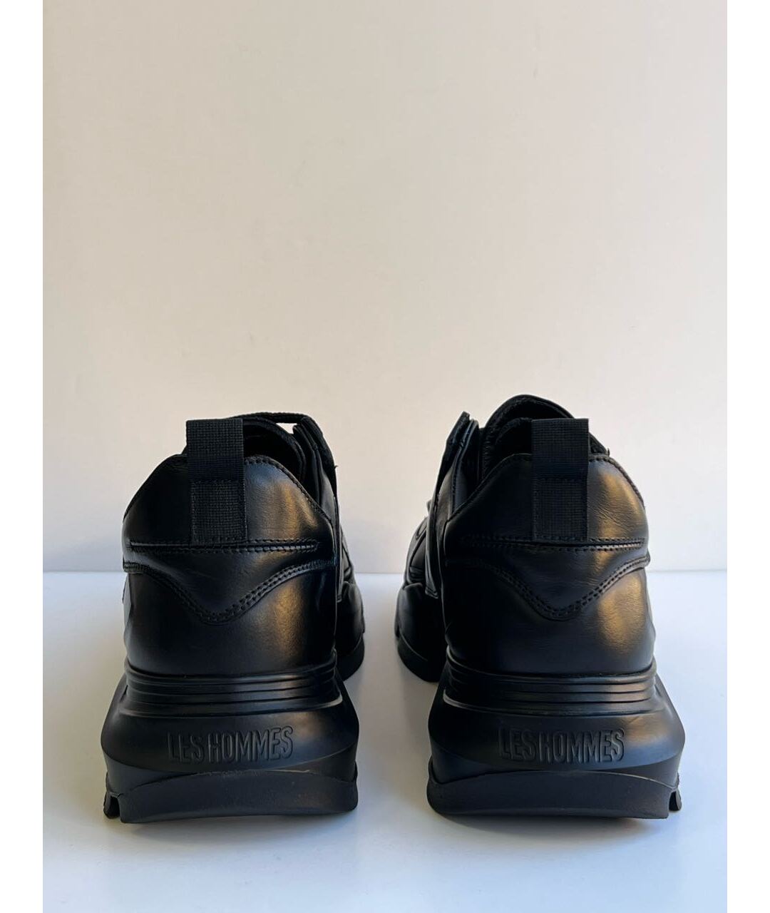 Les Hommes Черные кожаные низкие кроссовки / кеды, фото 4