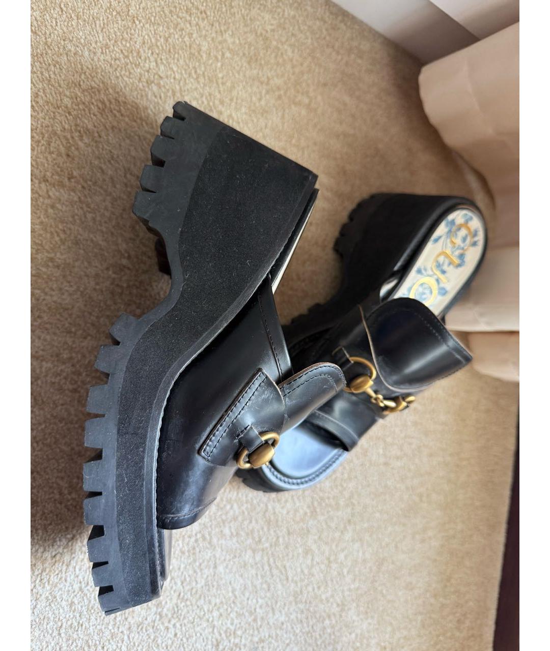 GUCCI Черные кожаные сабо, фото 5