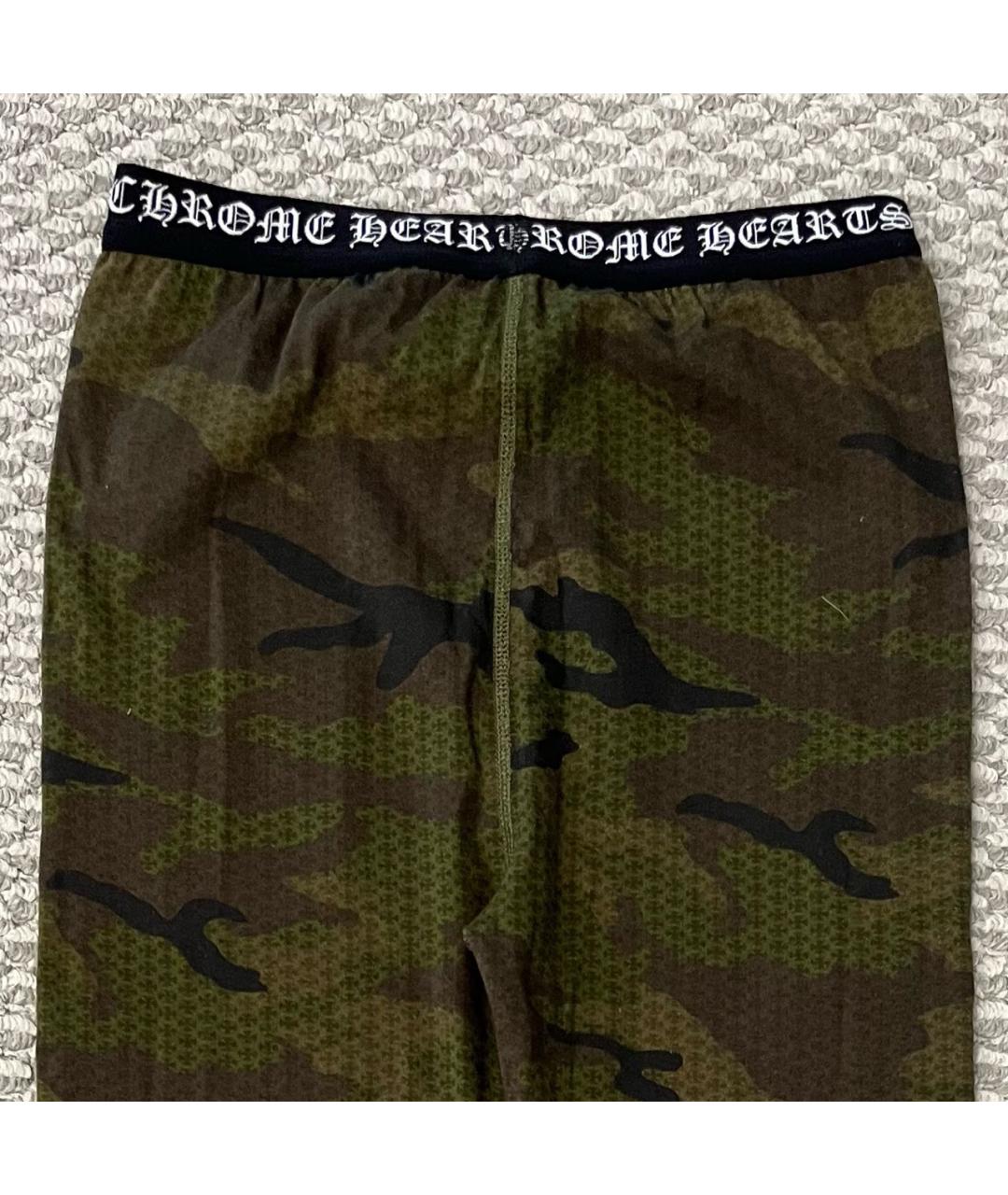 CHROME HEARTS Хаки хлопковые леггинсы и велосипедки, фото 3