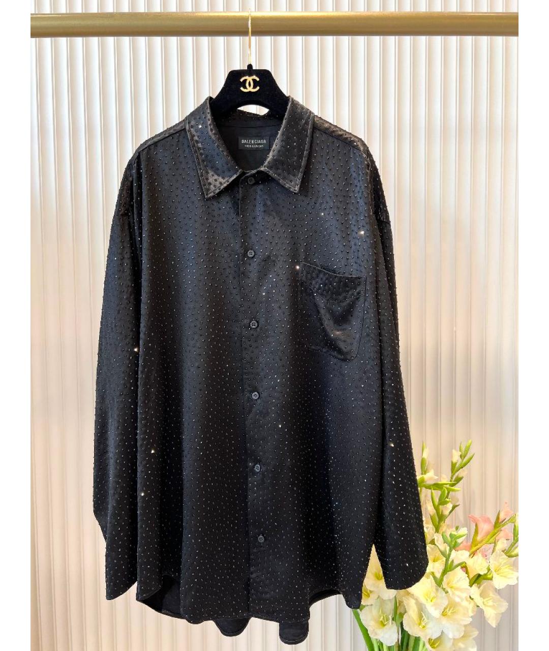 BALENCIAGA Черная вискозная рубашка, фото 8