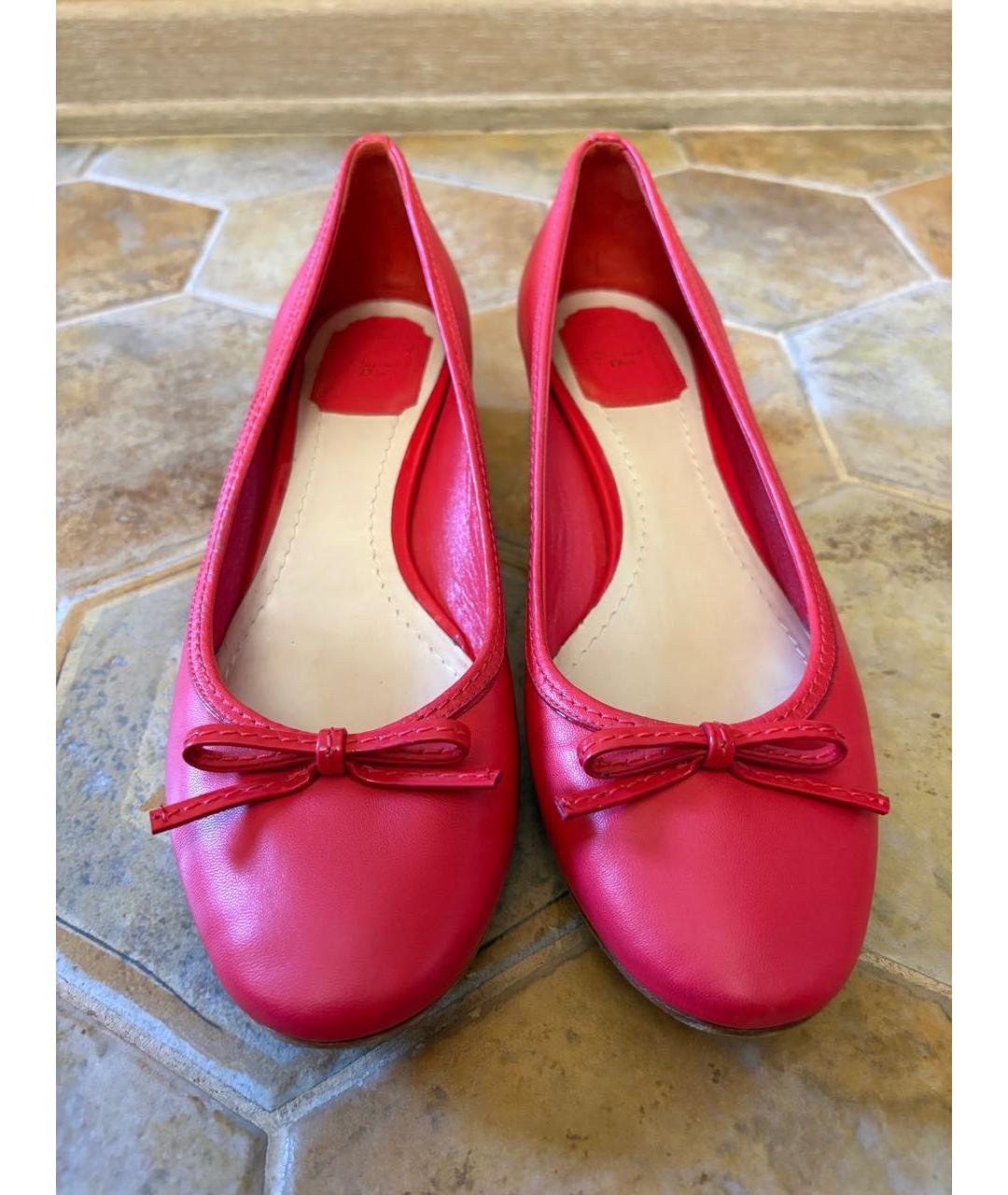 CHRISTIAN DIOR Коралловые кожаные туфли, фото 2