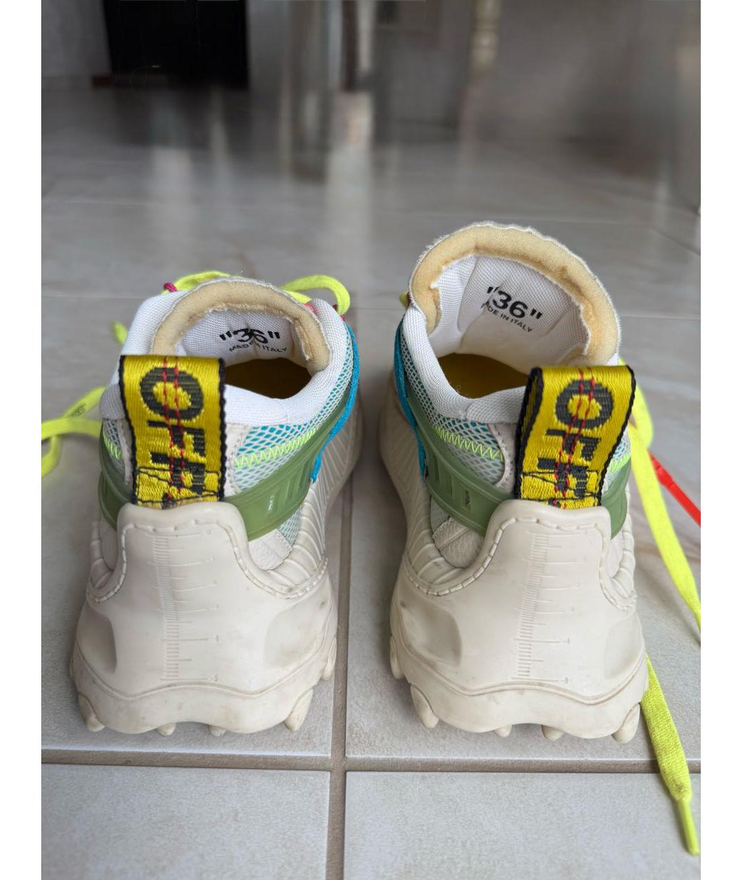 OFF-WHITE Бежевые текстильные кроссовки, фото 4