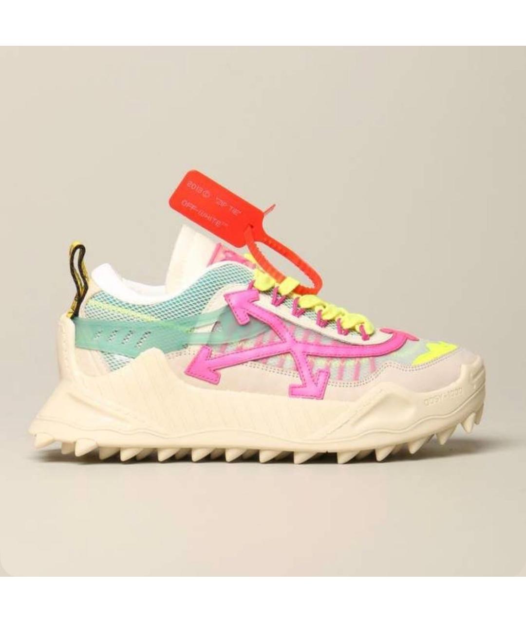 OFF-WHITE Бежевые текстильные кроссовки, фото 8