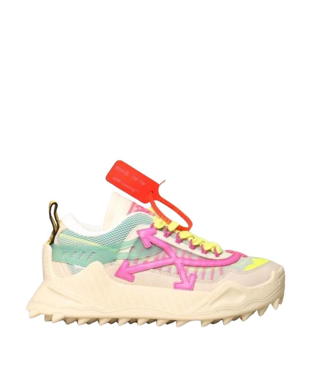 OFF-WHITE Бежевые текстильные кроссовки, фото 1