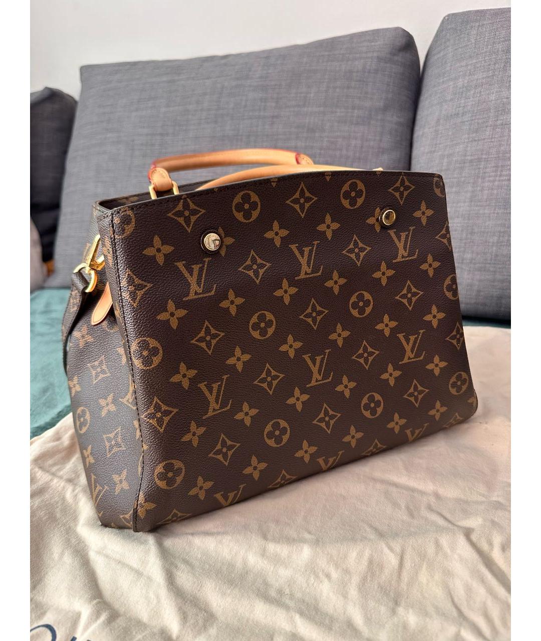 LOUIS VUITTON Коричневая сумка с короткими ручками, фото 3