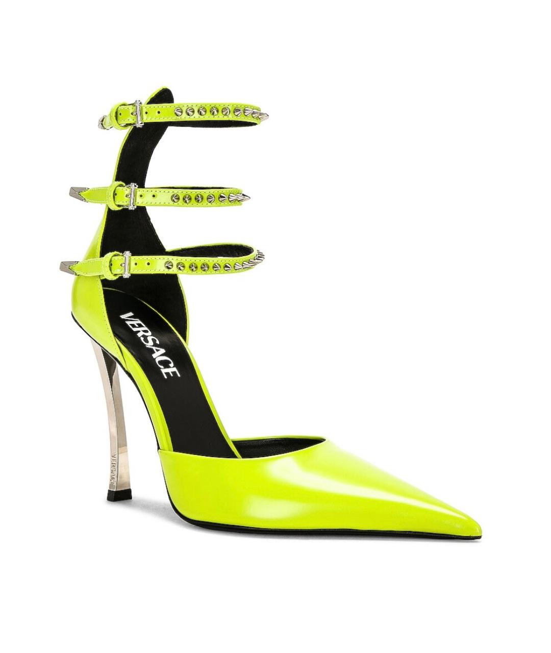VERSACE Салатовые кожаные туфли, фото 2