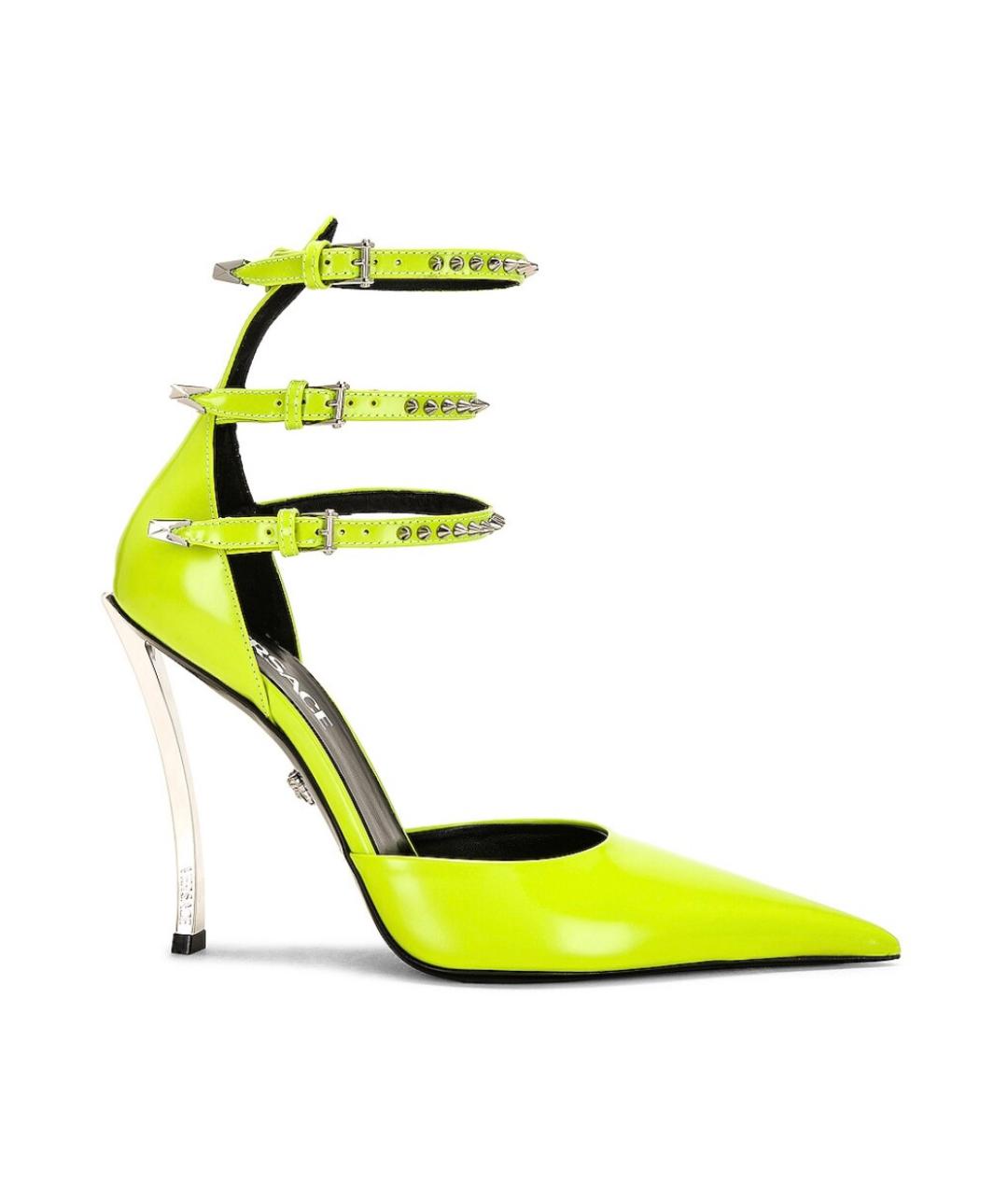 VERSACE Салатовые кожаные туфли, фото 1