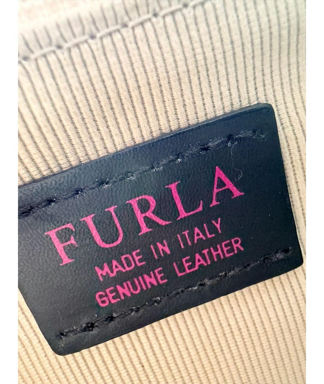 FURLA Бежевая сумка через плечо из лакированной кожи, фото 5