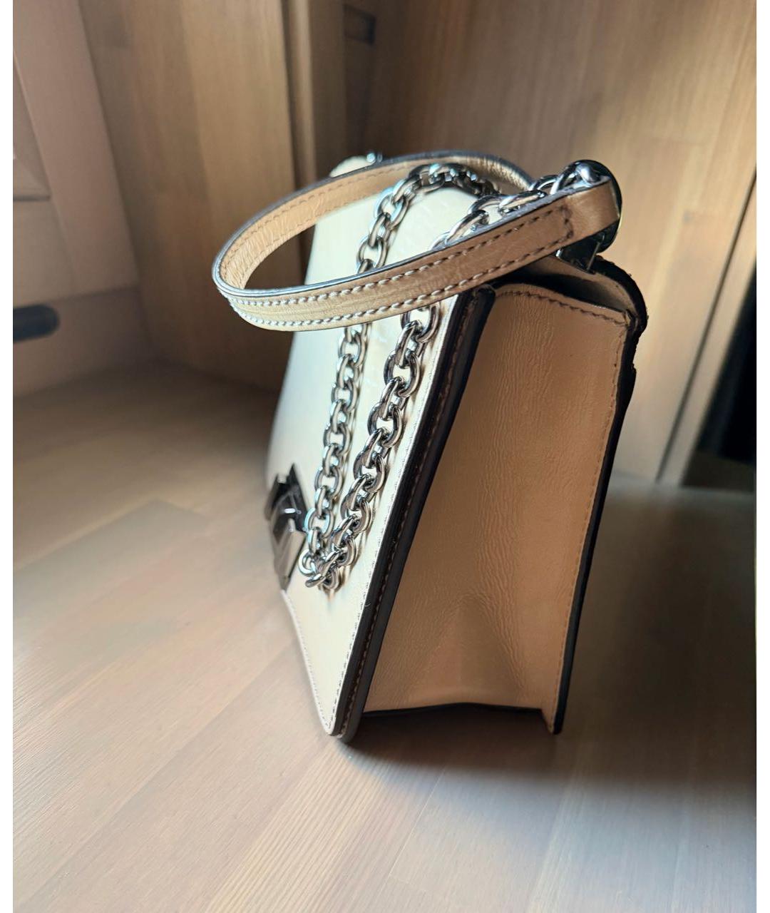 FURLA Бежевая сумка через плечо из лакированной кожи, фото 2