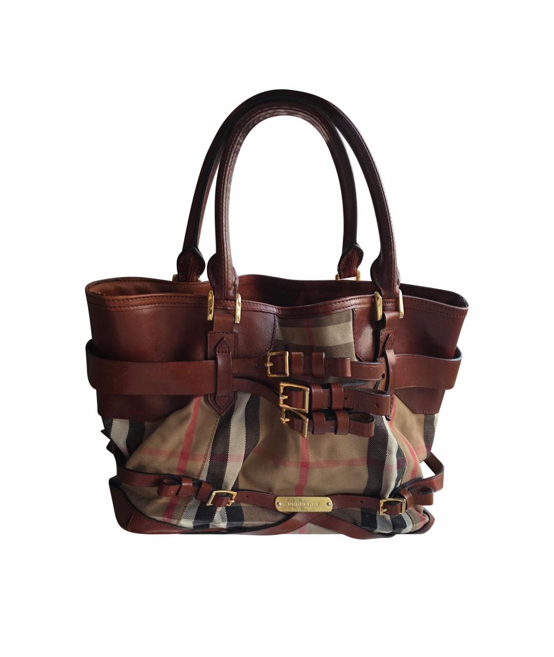 BURBERRY Бежевая кожаная сумка с короткими ручками, фото 1