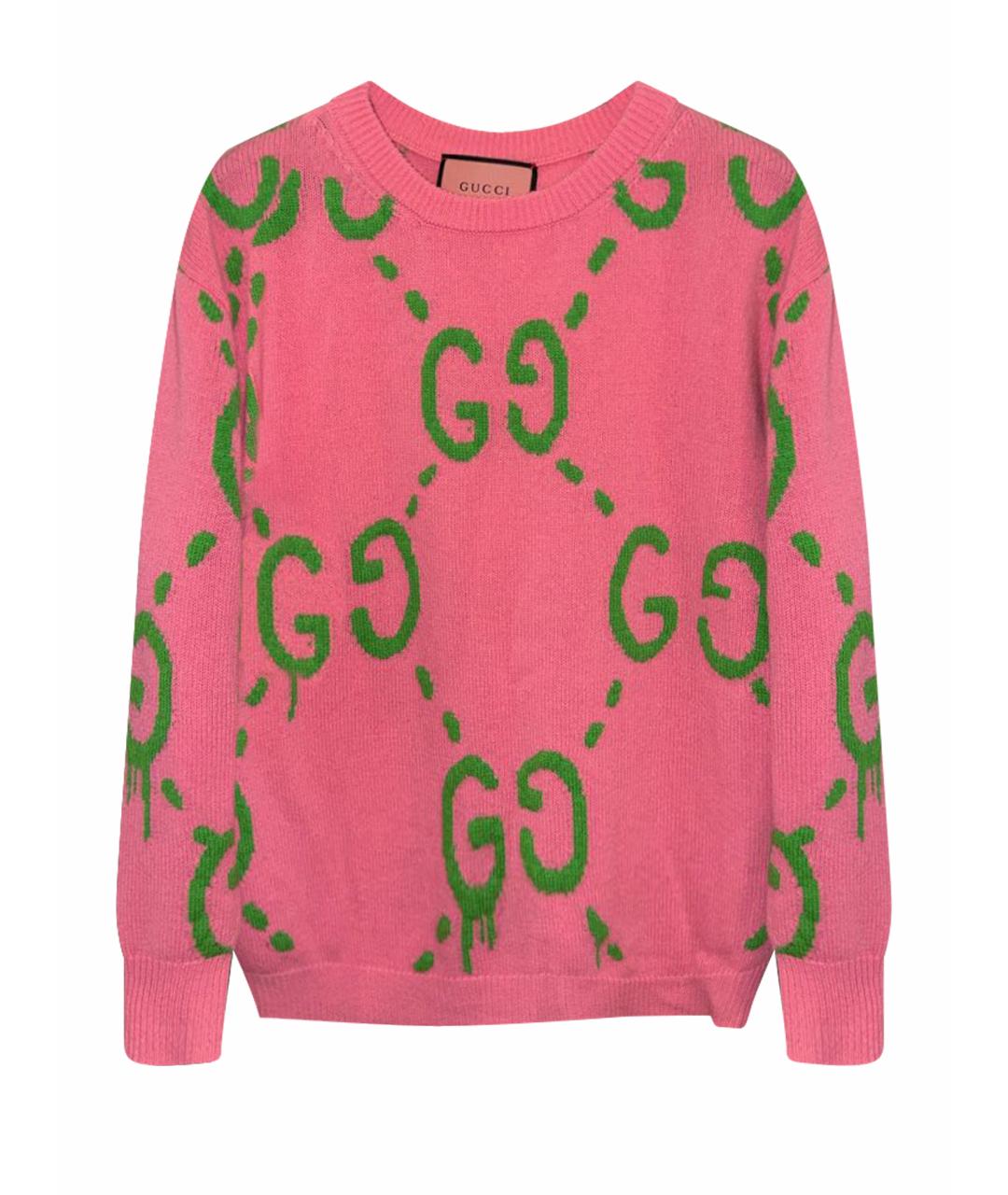 GUCCI Розовый шерстяной джемпер / свитер, фото 1