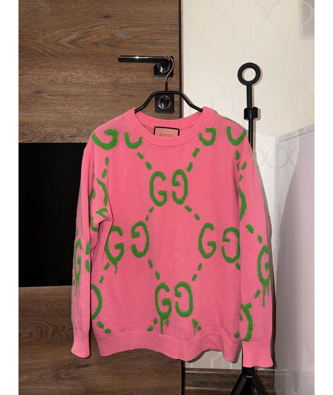 GUCCI Розовый шерстяной джемпер / свитер, фото 8