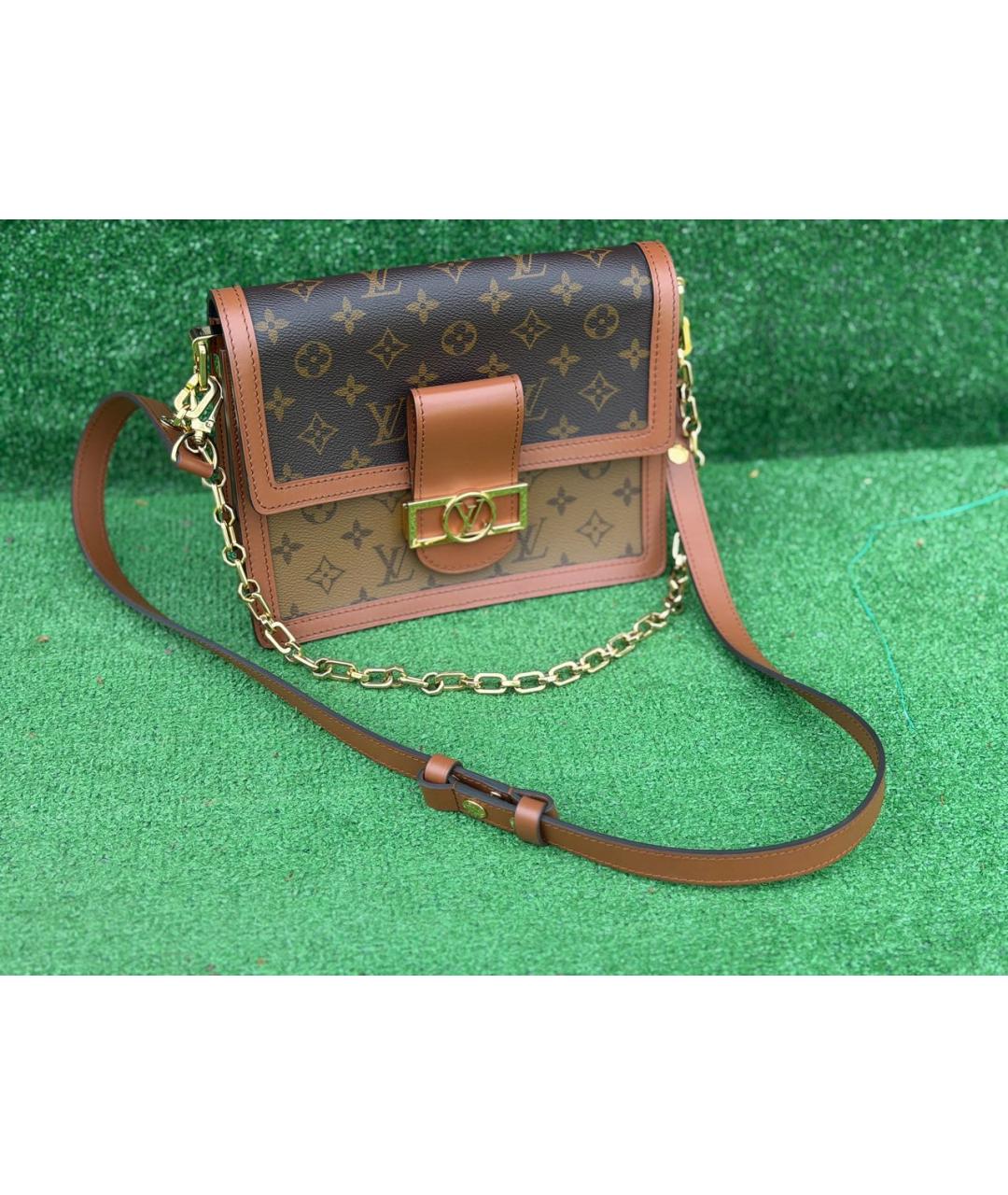 LOUIS VUITTON Коричневая кожаная сумка через плечо, фото 2