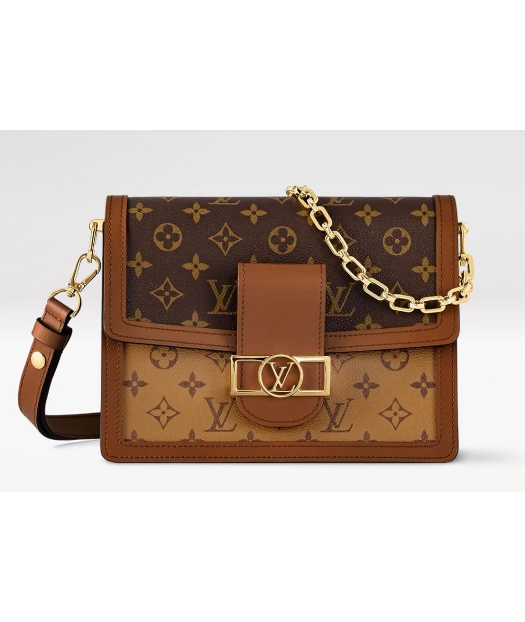 LOUIS VUITTON Коричневая кожаная сумка через плечо, фото 3