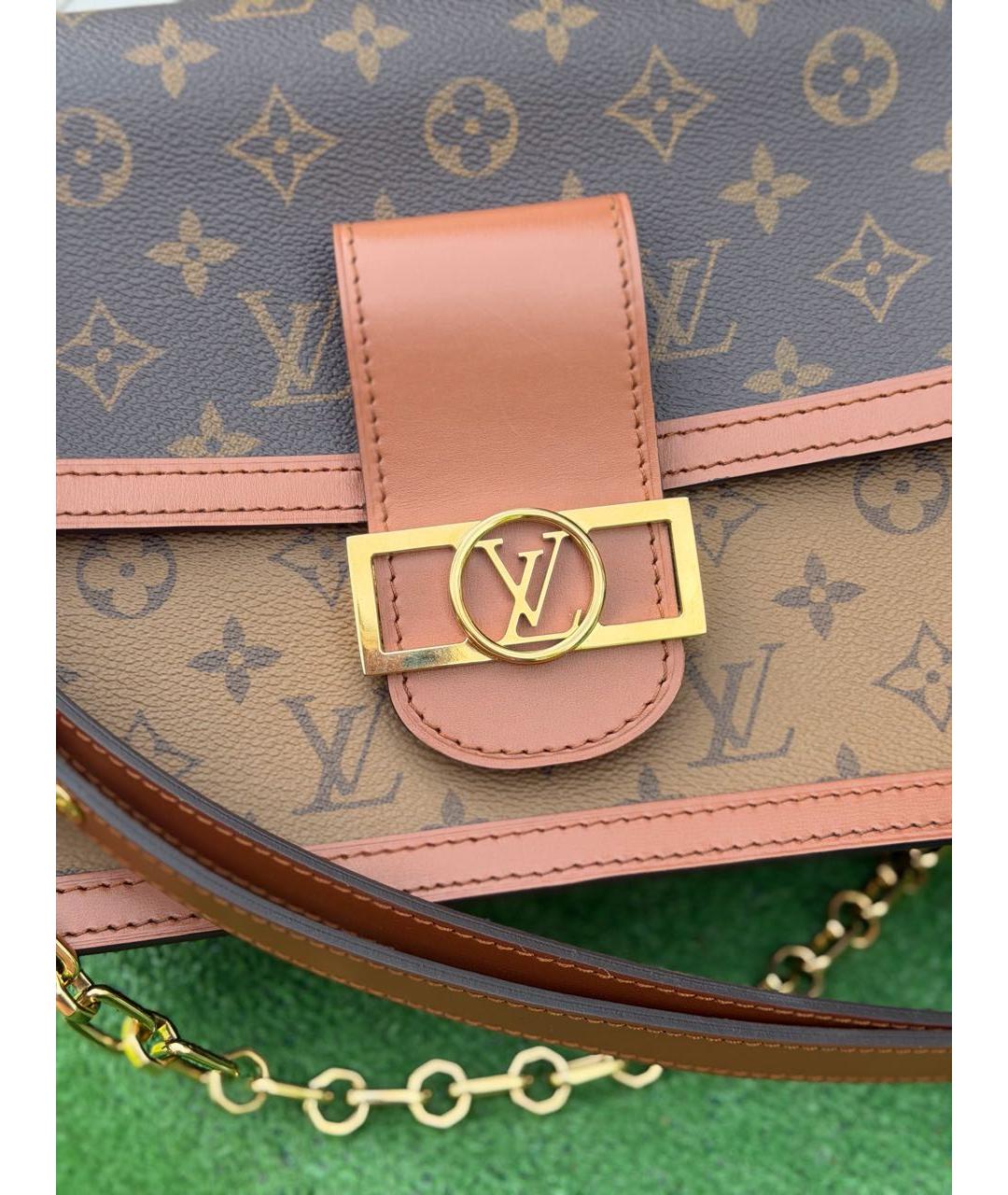 LOUIS VUITTON Коричневая кожаная сумка через плечо, фото 8