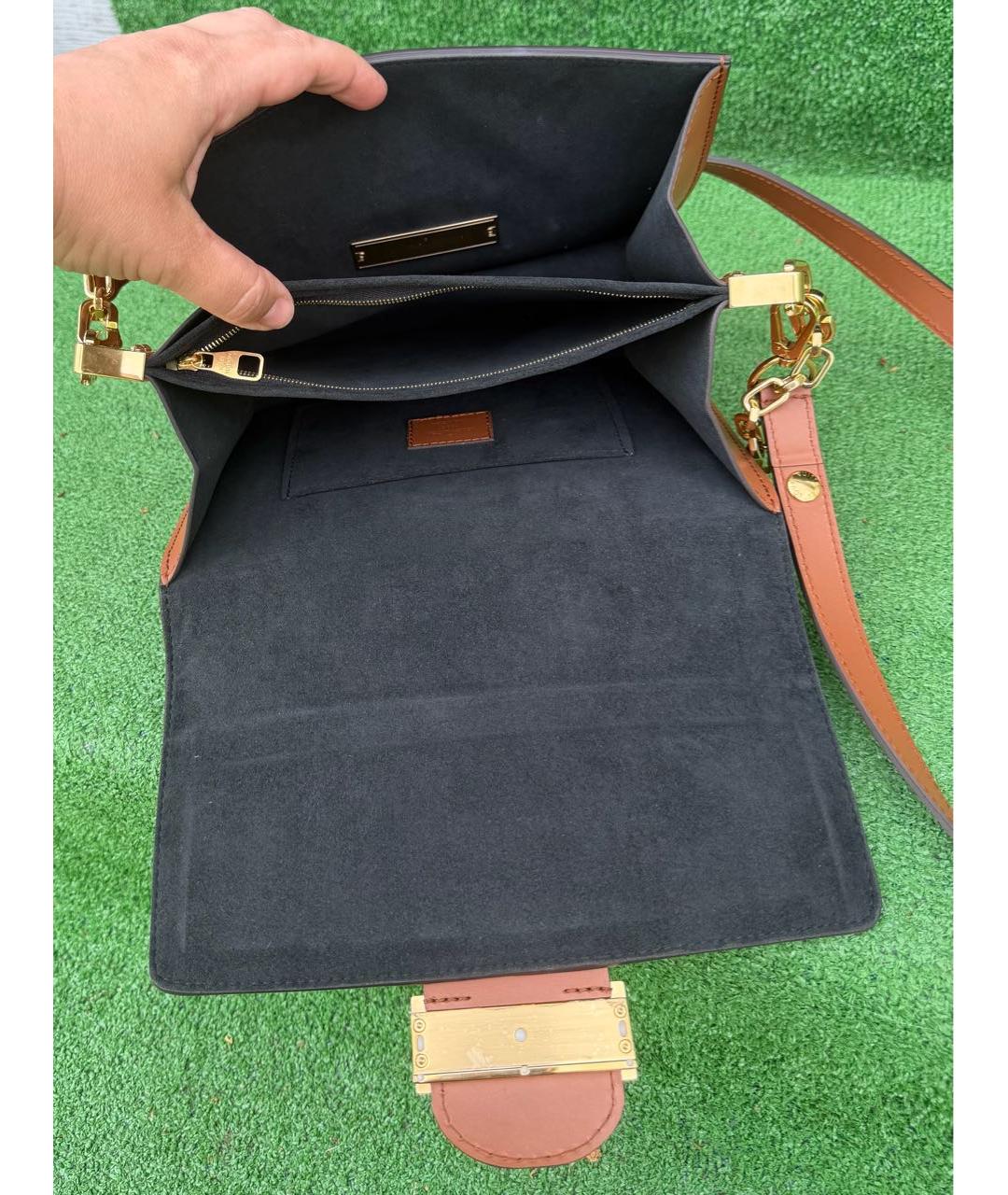 LOUIS VUITTON Коричневая кожаная сумка через плечо, фото 1