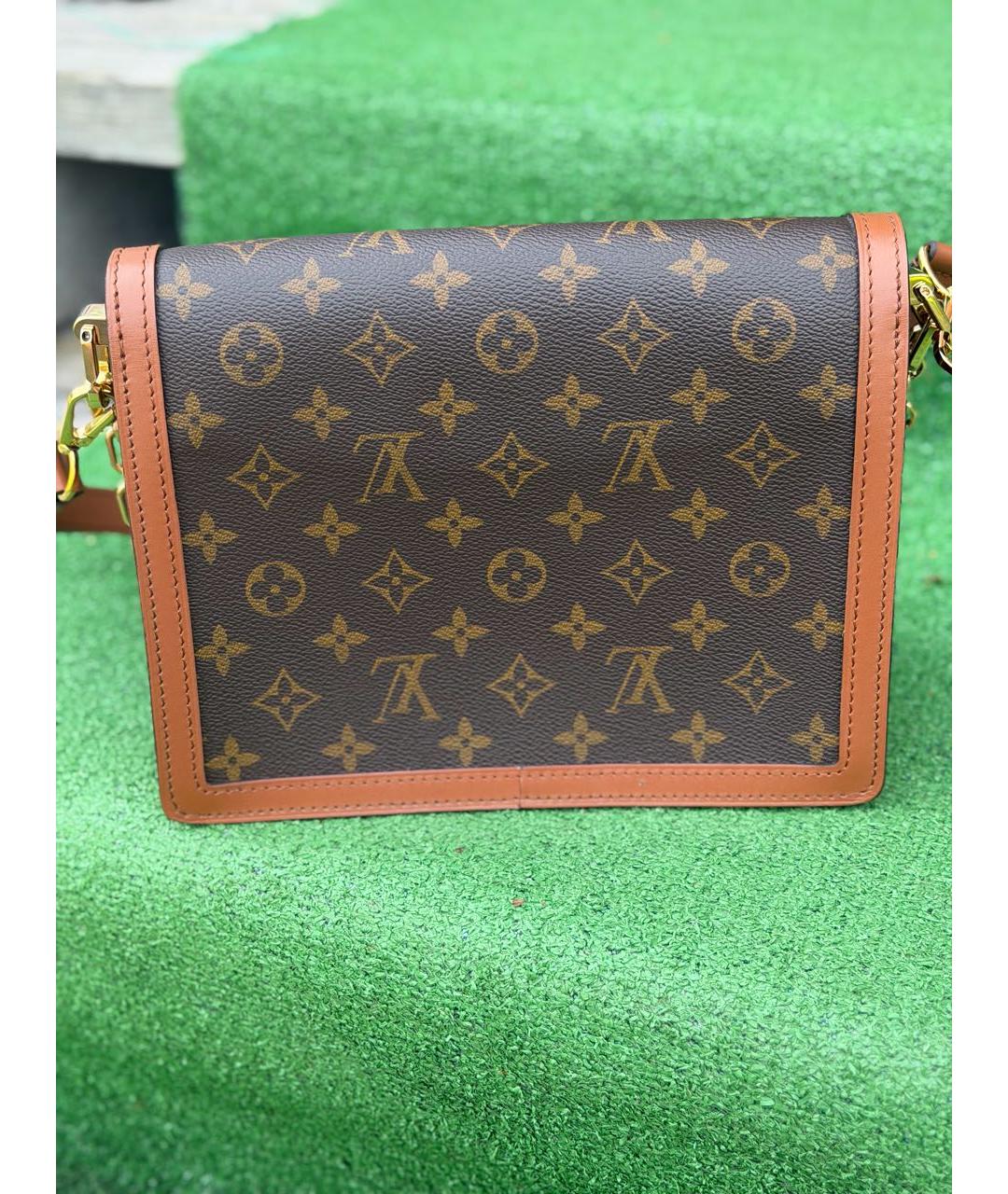 LOUIS VUITTON Коричневая кожаная сумка через плечо, фото 5