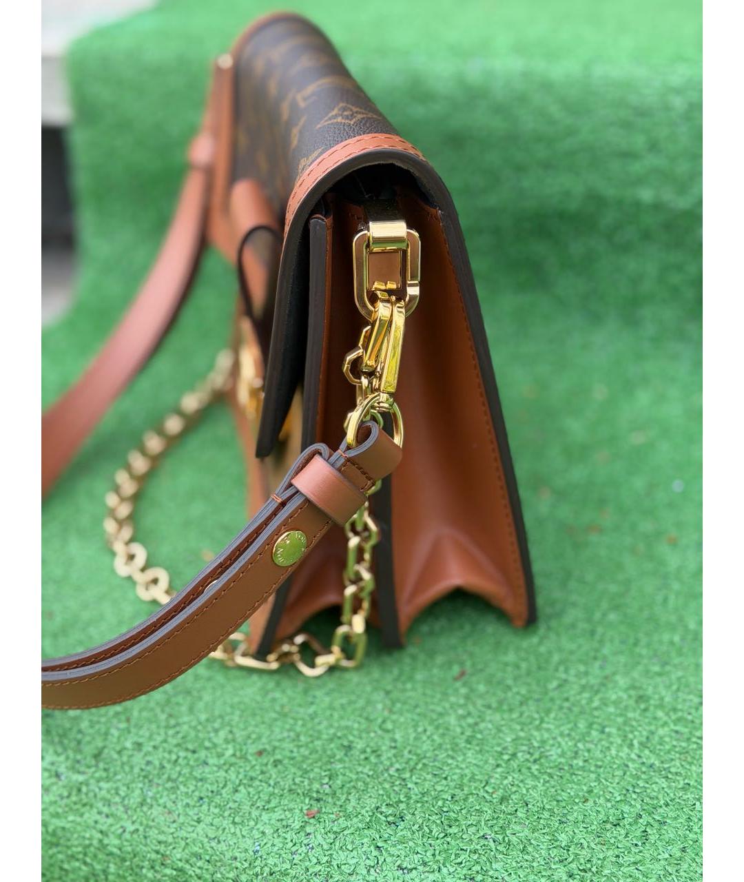 LOUIS VUITTON Коричневая кожаная сумка через плечо, фото 7