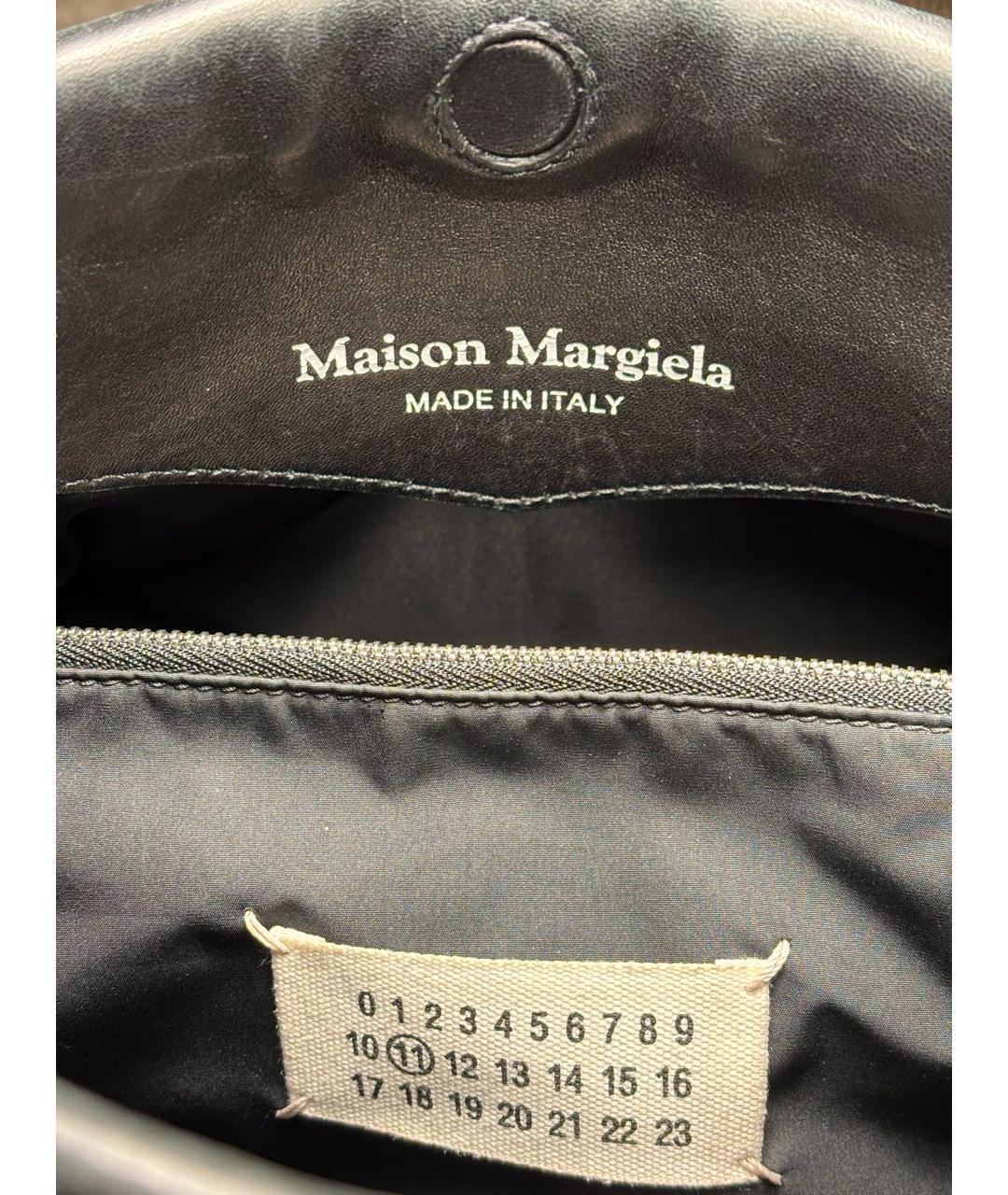 MAISON MARGIELA Черная кожаная сумка тоут, фото 4