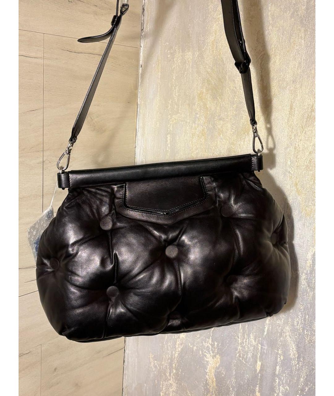 MAISON MARGIELA Черная кожаная сумка тоут, фото 3