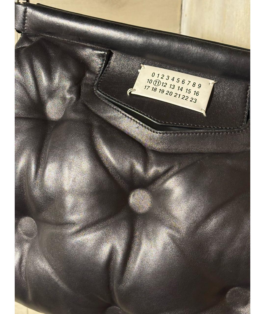 MAISON MARGIELA Черная кожаная сумка тоут, фото 5