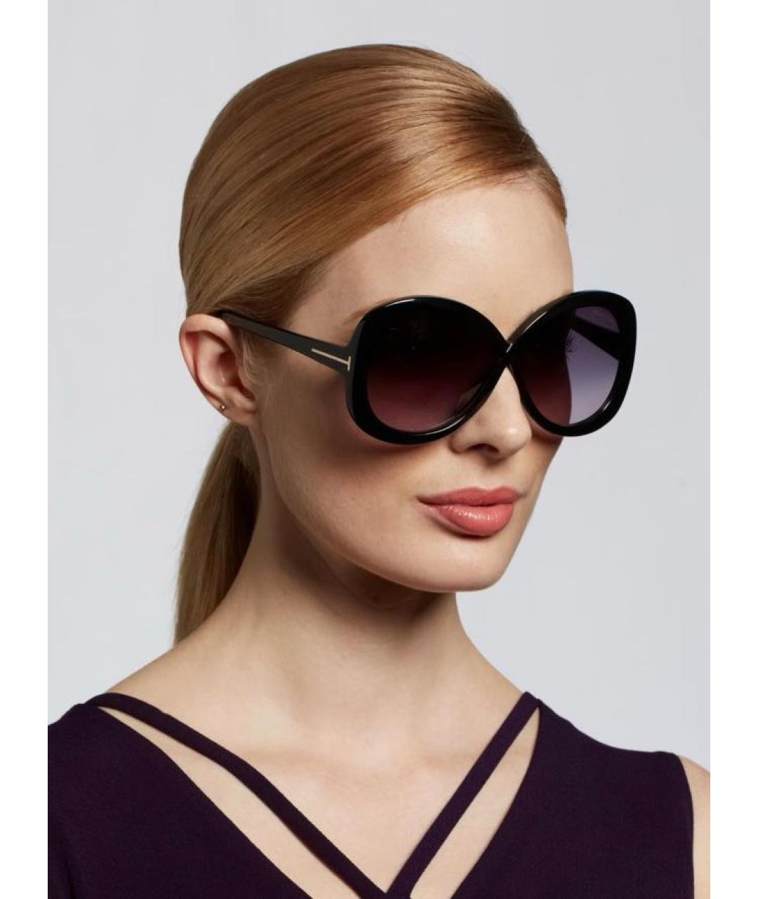 TOM FORD Черные пластиковые солнцезащитные очки, фото 8