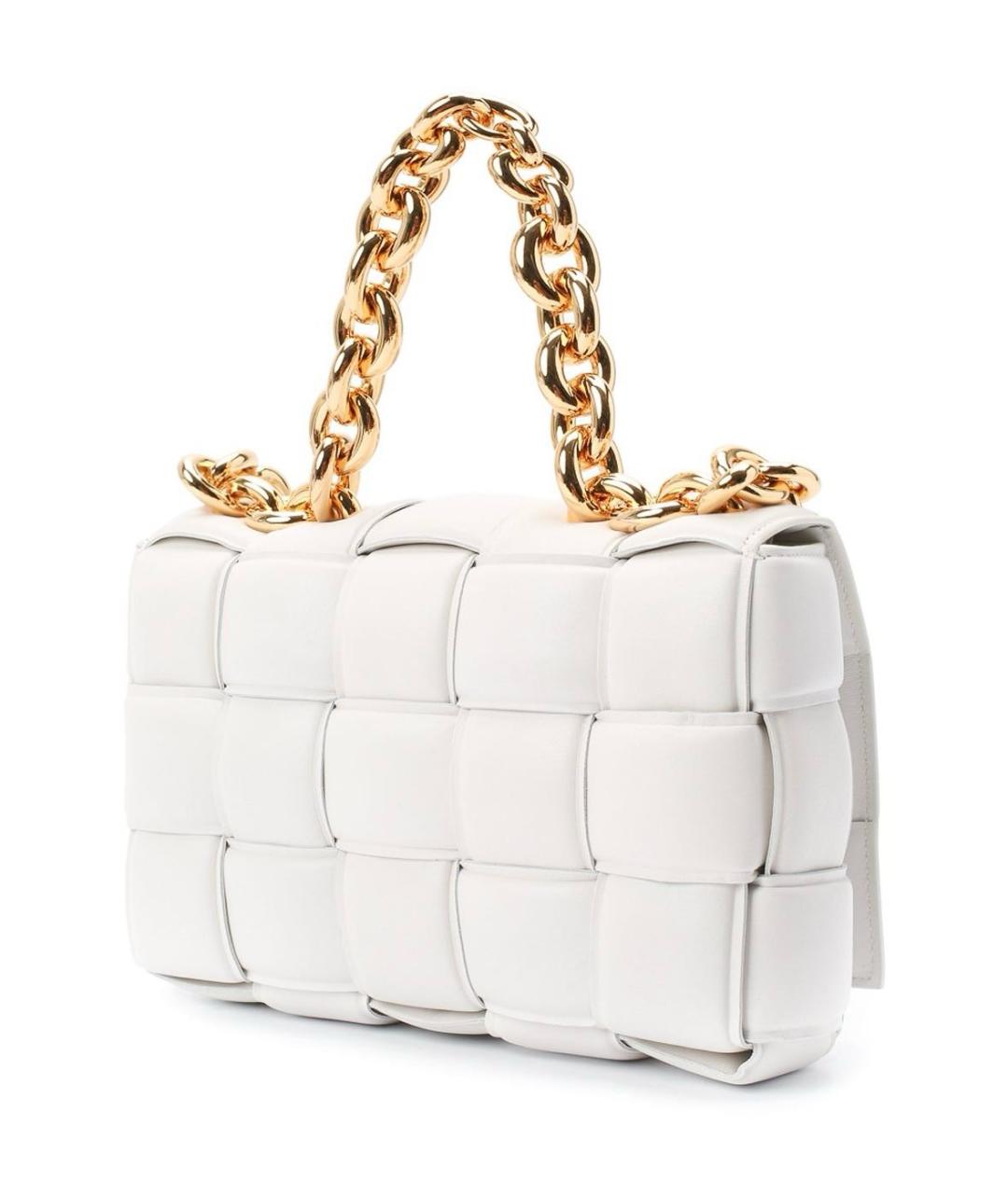 BOTTEGA VENETA Белая кожаная сумка через плечо, фото 4