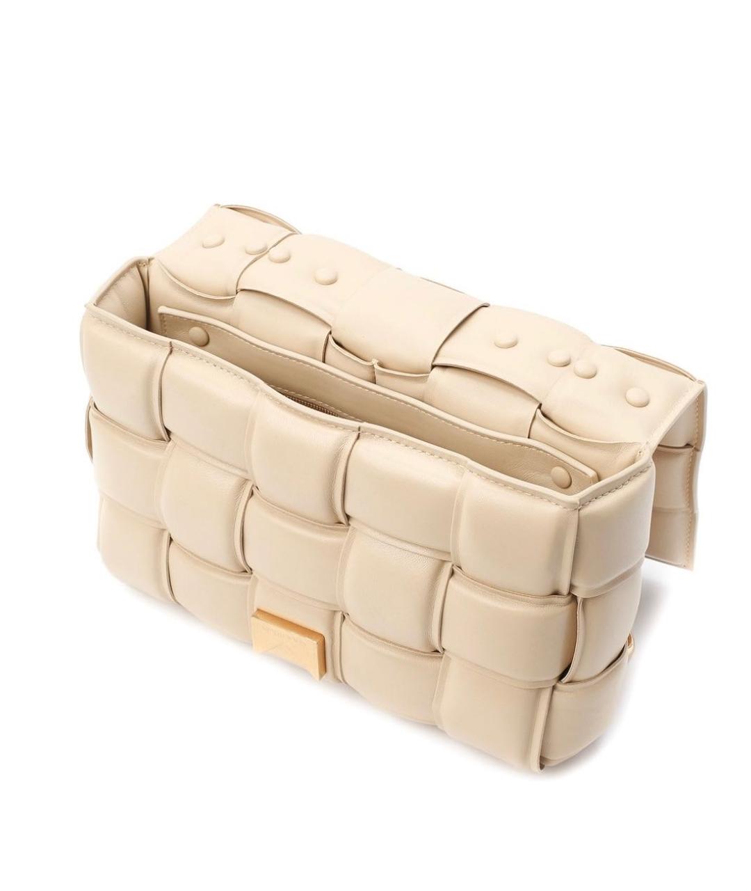 BOTTEGA VENETA Бежевая кожаная сумка через плечо, фото 4