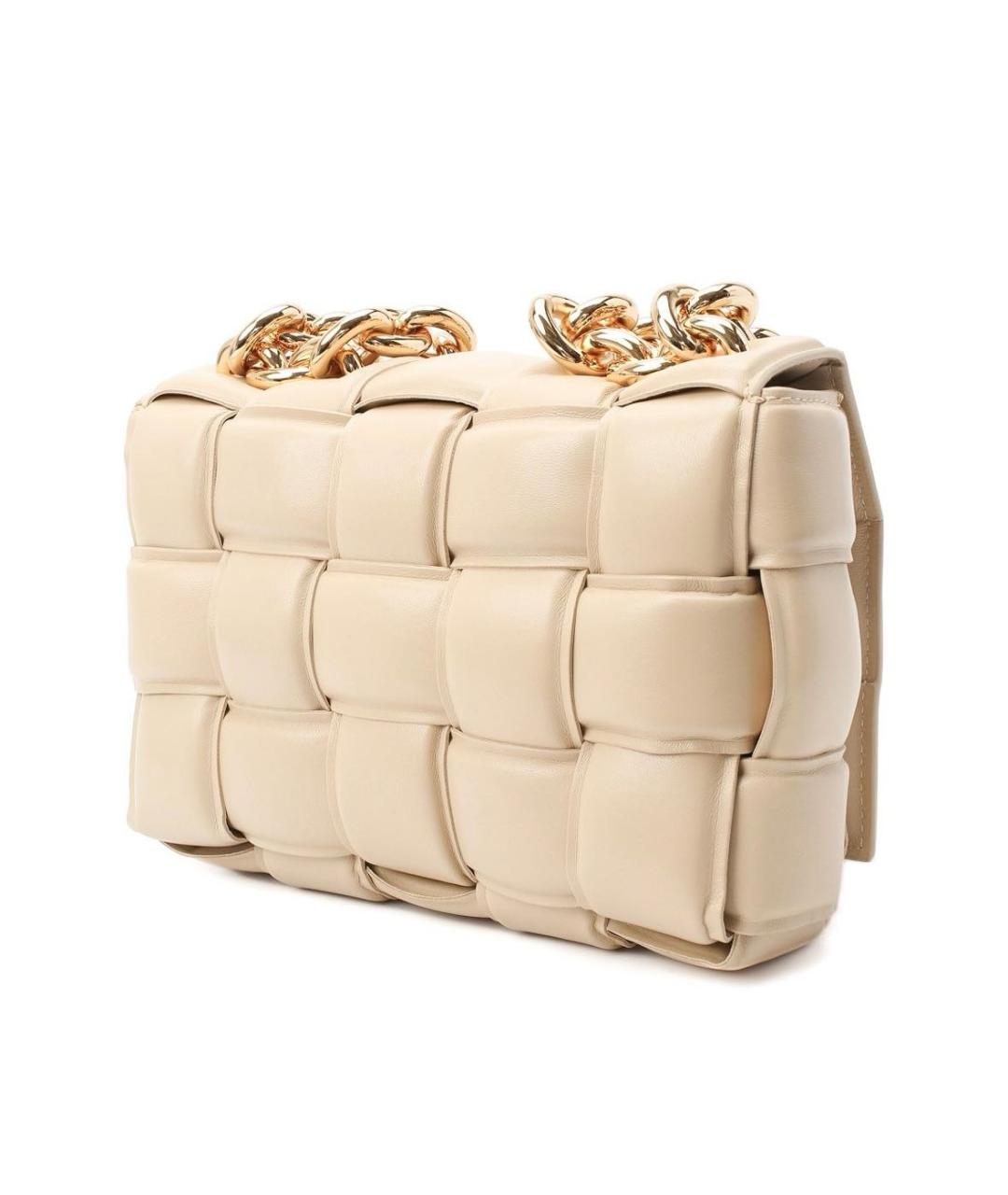 BOTTEGA VENETA Бежевая кожаная сумка через плечо, фото 2