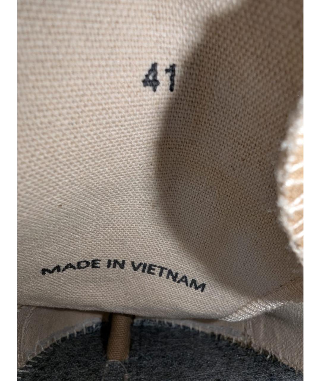 MAISON MARGIELA Коричневые текстильные низкие кроссовки / кеды, фото 6