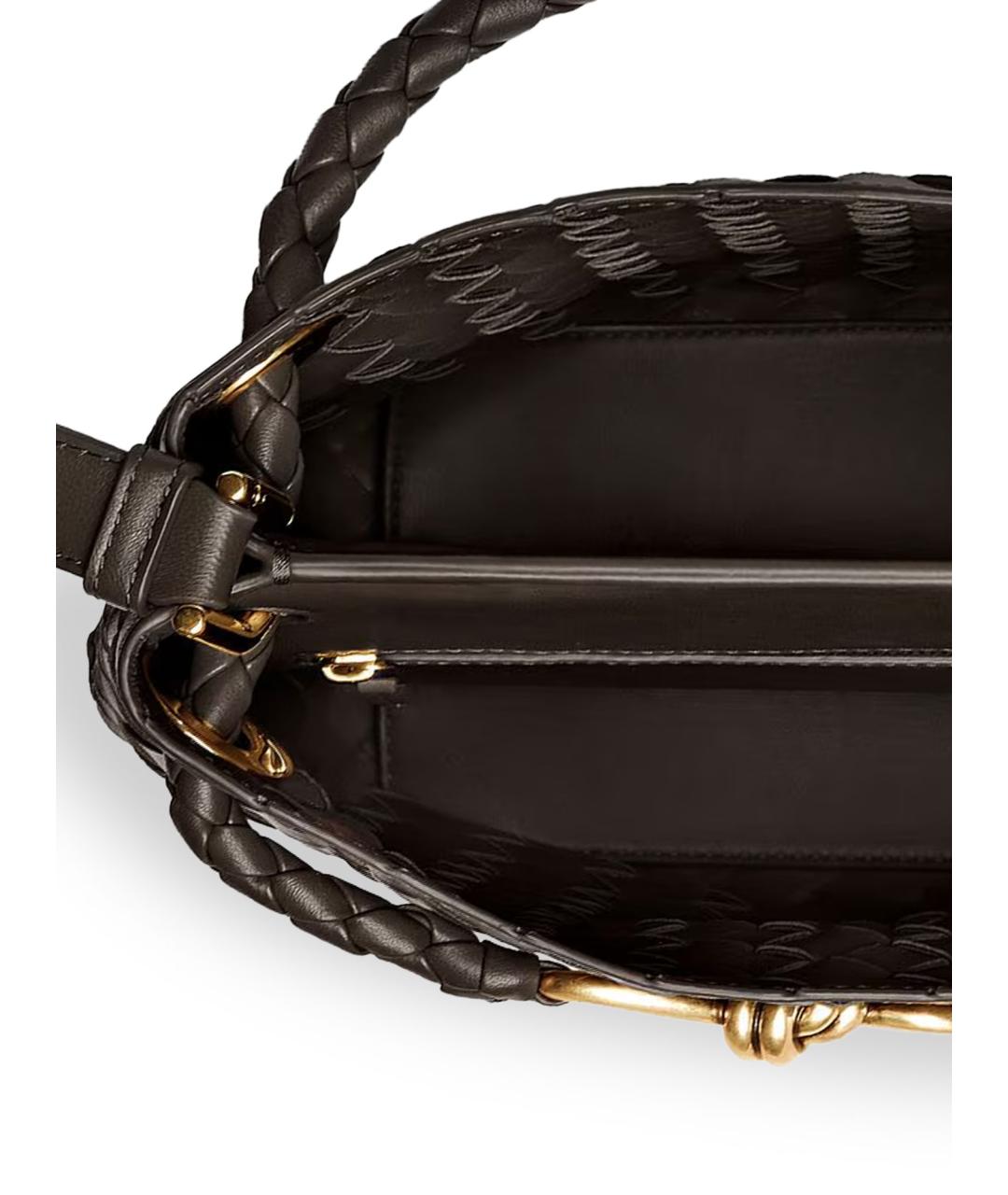 BOTTEGA VENETA Коричневая кожаная сумка через плечо, фото 3