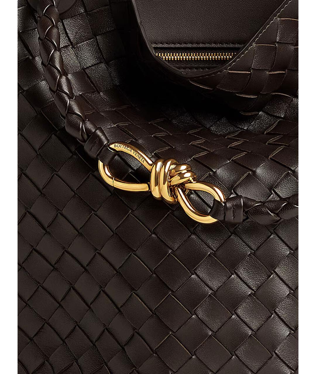 BOTTEGA VENETA Коричневая кожаная сумка через плечо, фото 4