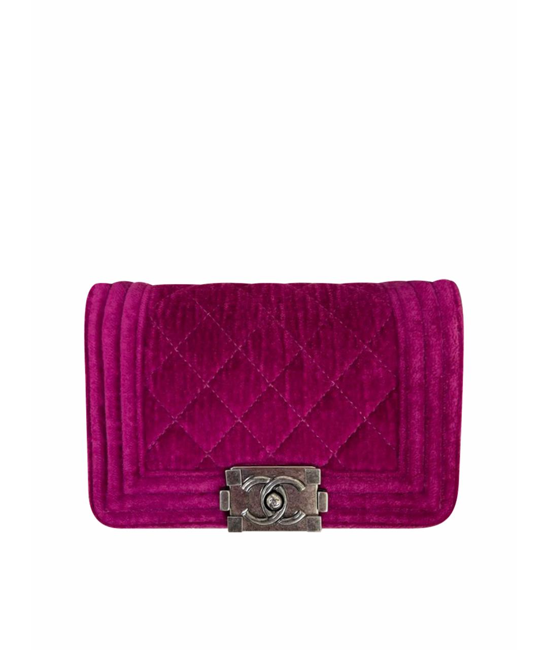 CHANEL Фуксия бархатная сумка через плечо, фото 1