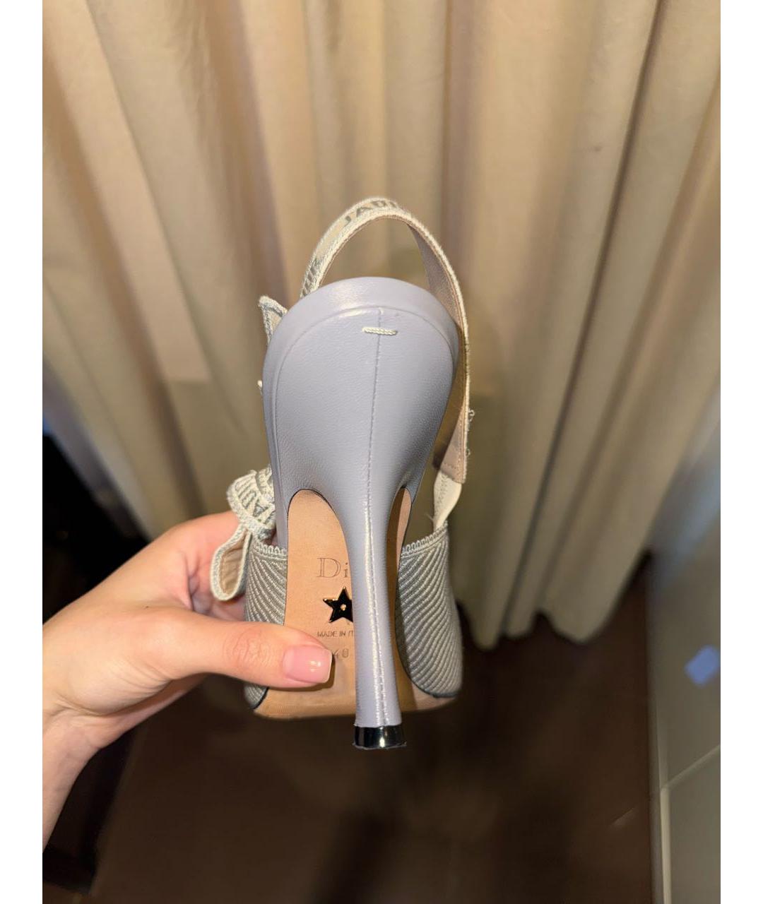 CHRISTIAN DIOR Голубые текстильные туфли, фото 3