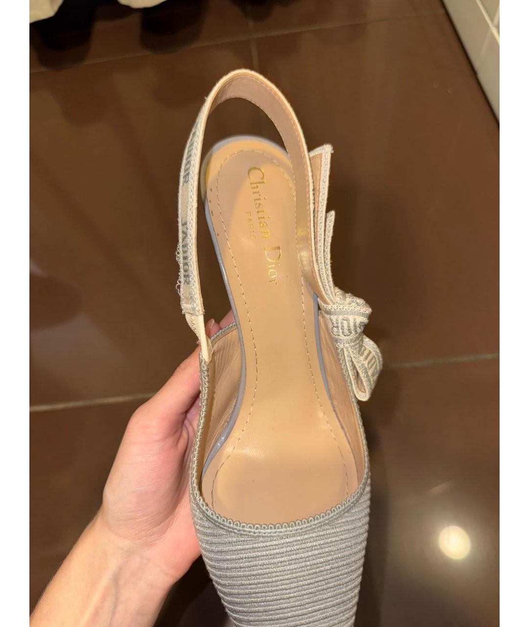 CHRISTIAN DIOR Голубые текстильные туфли, фото 2