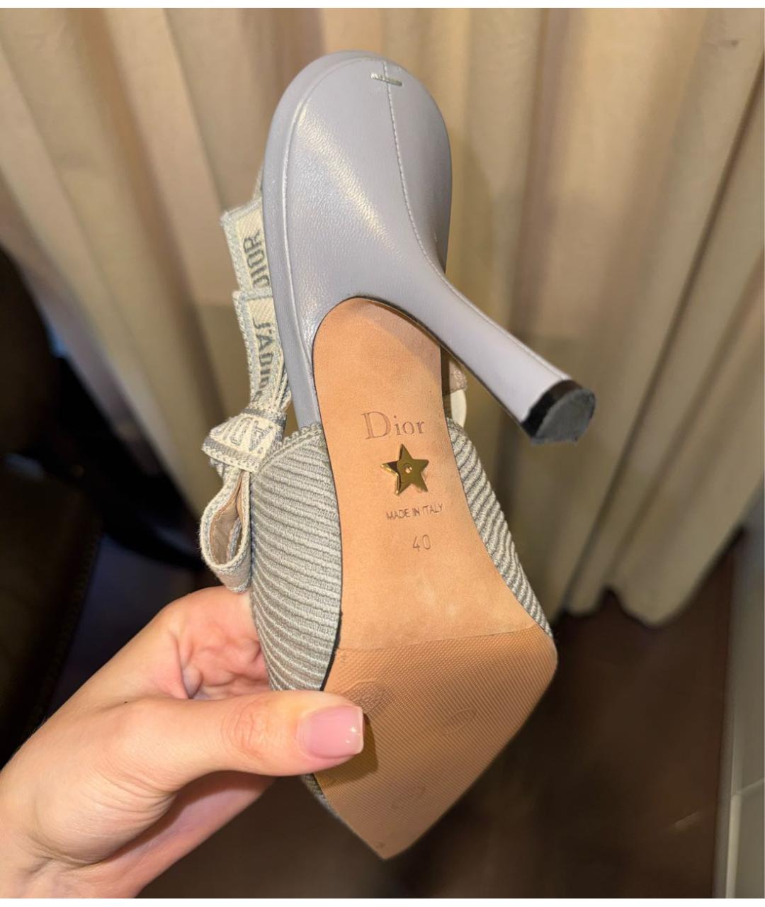 CHRISTIAN DIOR Голубые текстильные туфли, фото 5