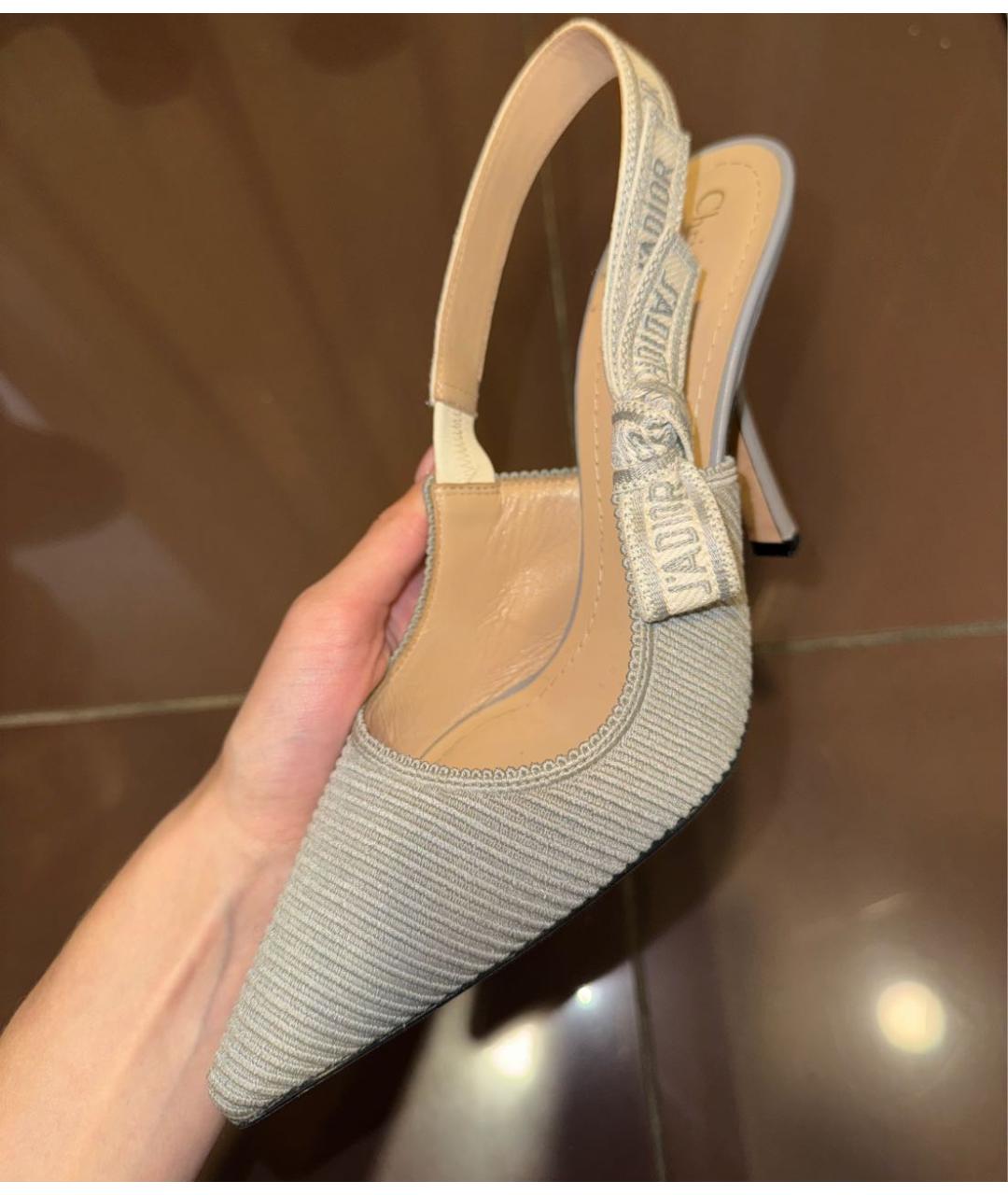 CHRISTIAN DIOR Голубые текстильные туфли, фото 7
