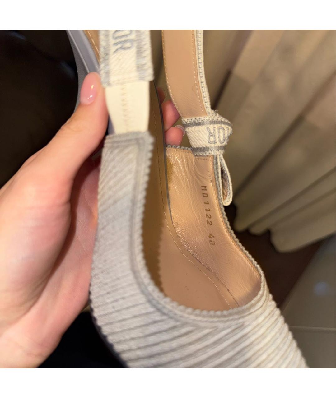 CHRISTIAN DIOR Голубые текстильные туфли, фото 6