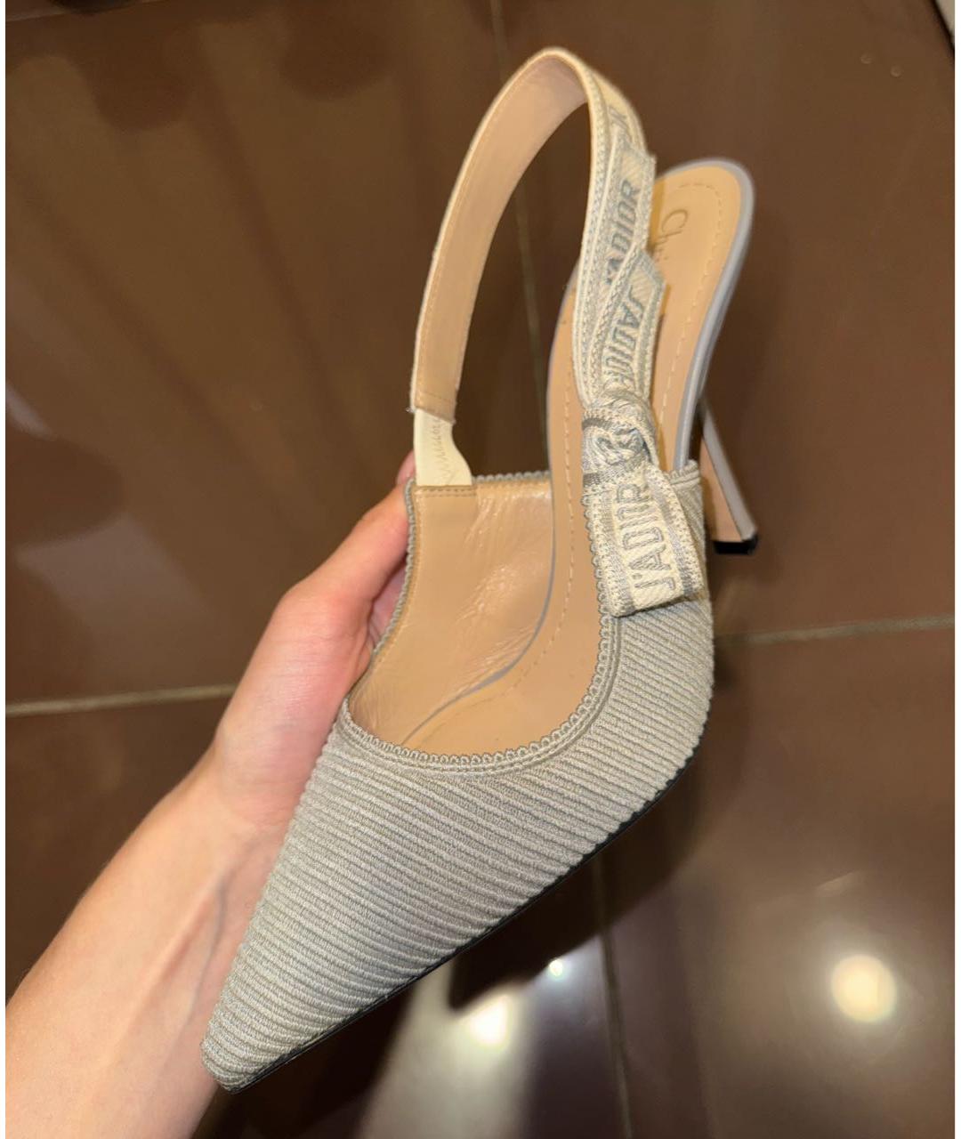 CHRISTIAN DIOR Голубые текстильные туфли, фото 4