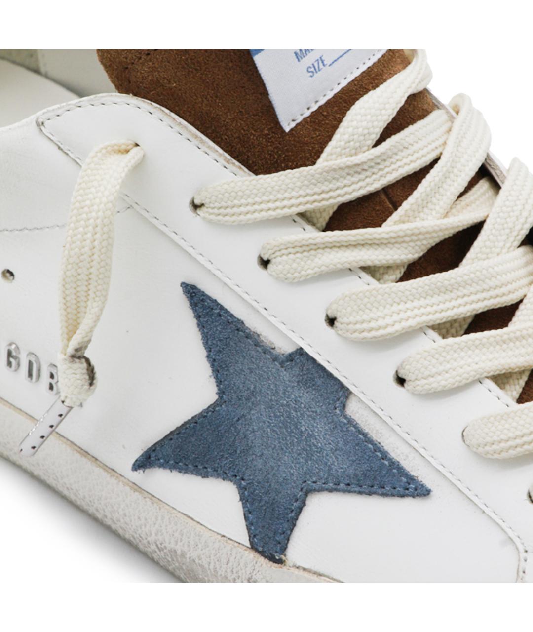 GOLDEN GOOSE Белые кожаные низкие кроссовки / кеды, фото 7