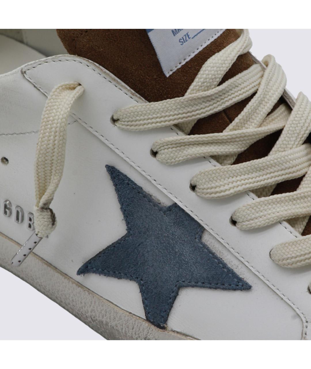GOLDEN GOOSE Белые кожаные низкие кроссовки / кеды, фото 8
