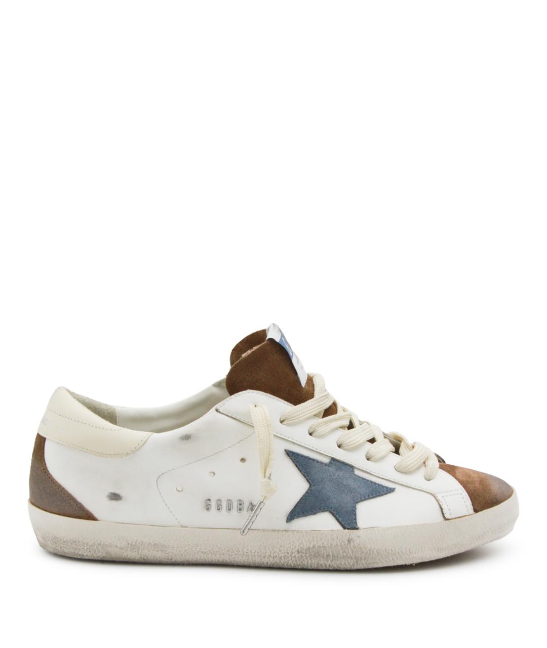 GOLDEN GOOSE Белые кожаные низкие кроссовки / кеды, фото 1