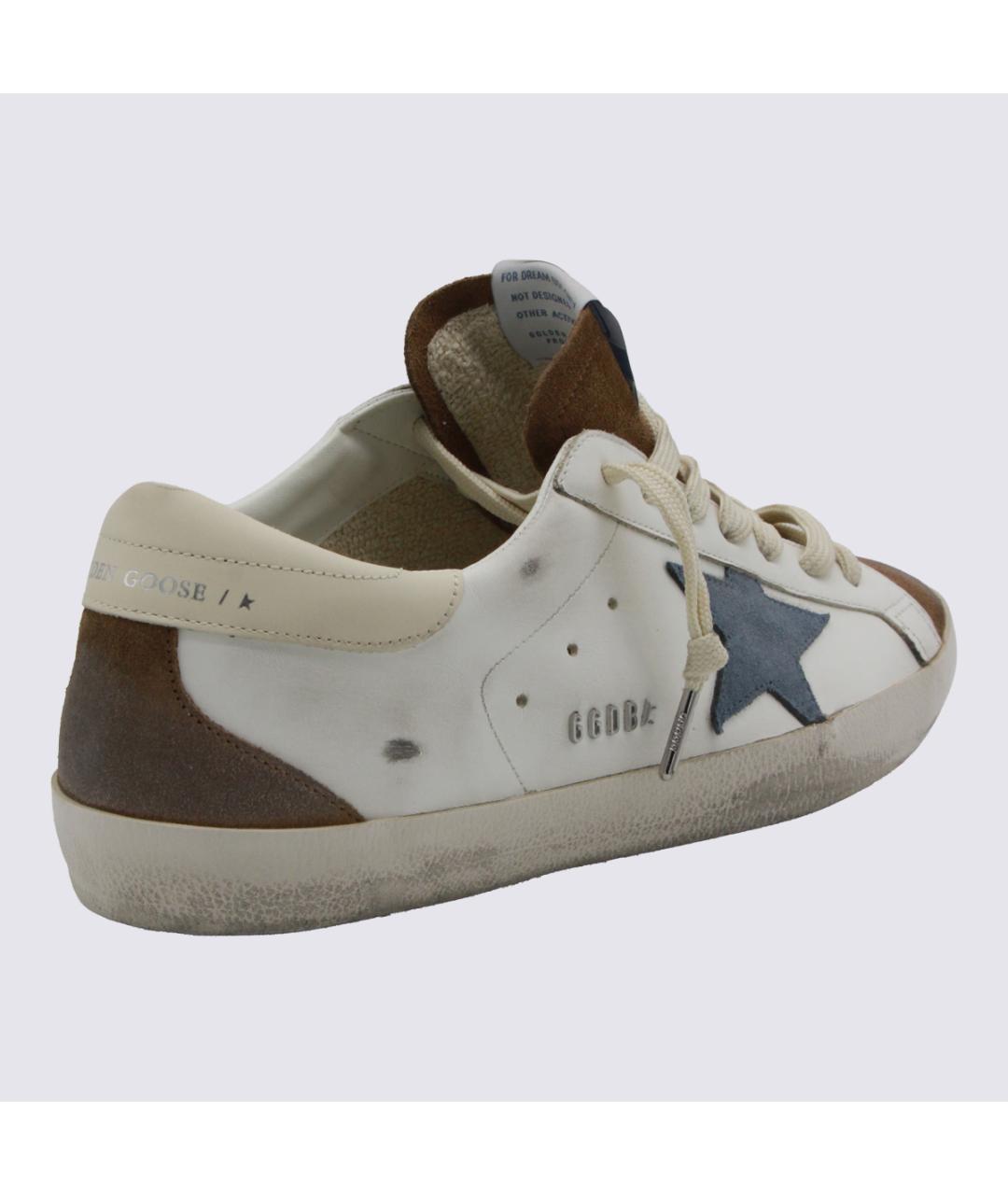 GOLDEN GOOSE Белые кожаные низкие кроссовки / кеды, фото 6
